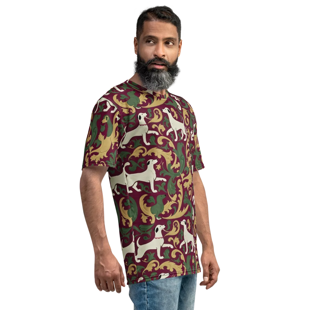 Acanthus Hounds on Men's Crew Neck T-Shirt — Right