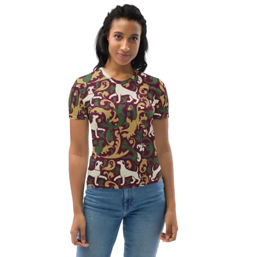 Acanthus Hounds on a Women's Crew Neck T-Shirt