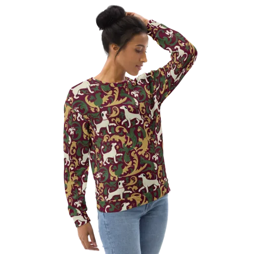 Acanthus Hounds on a Sweatshirt