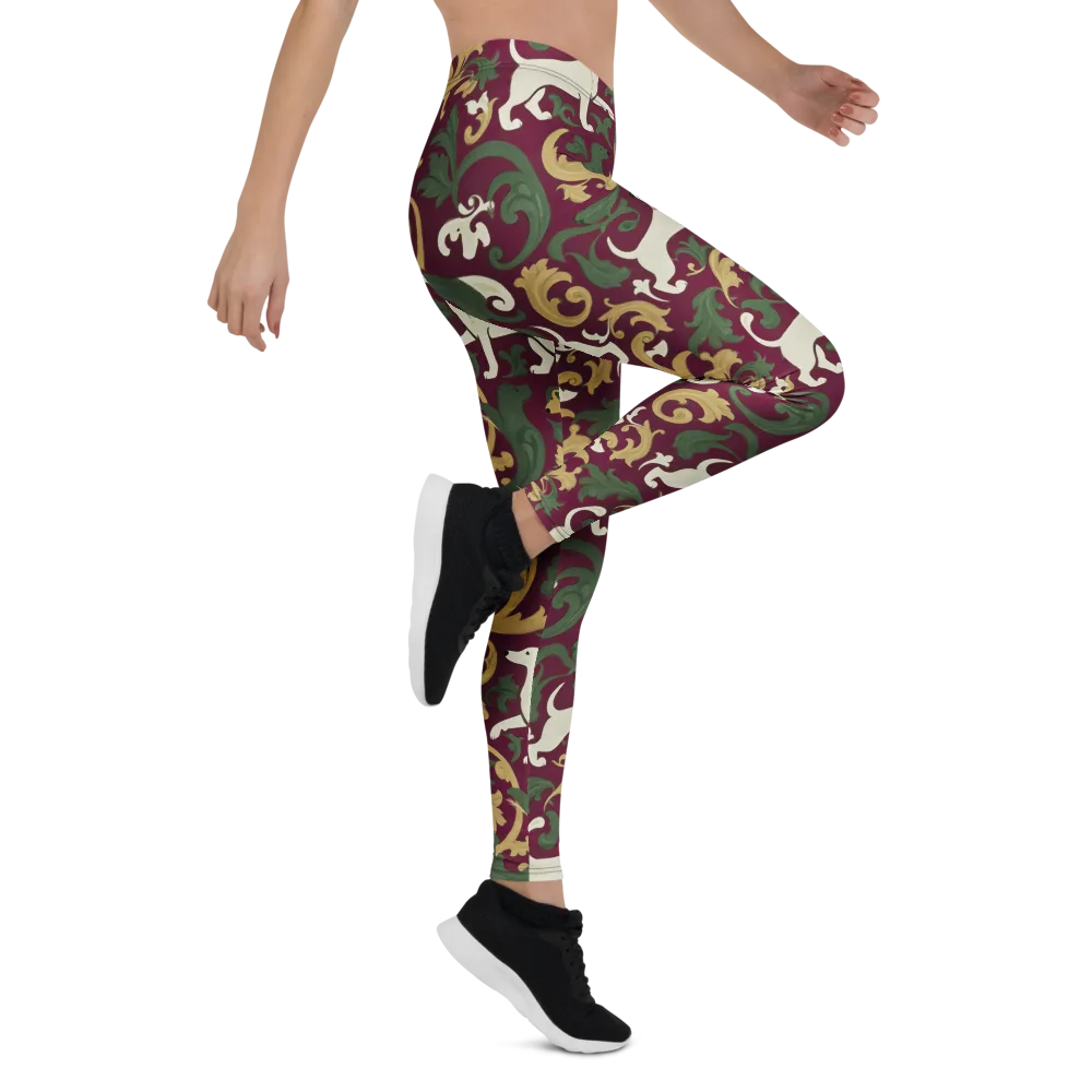 Acanthus Hounds on Leggings — Right