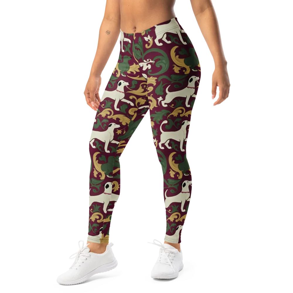 Acanthus Hounds on Leggings — Left Front