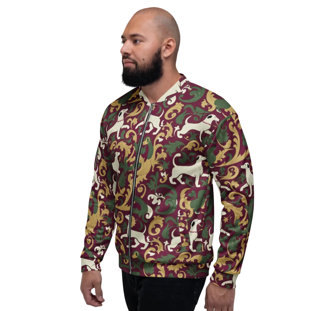 Acanthus Hounds on Bomber Jacket — Left