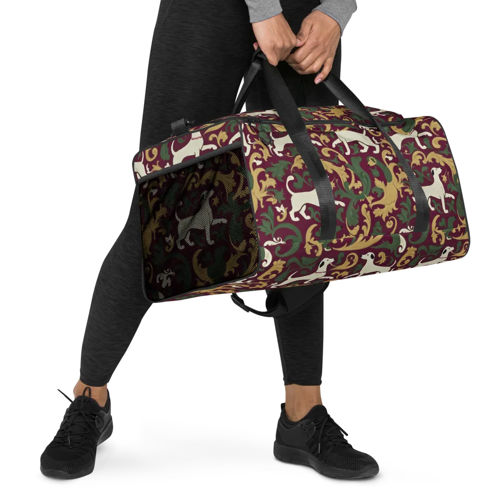 Acanthus Hounds on Duffle Bag — Right Front