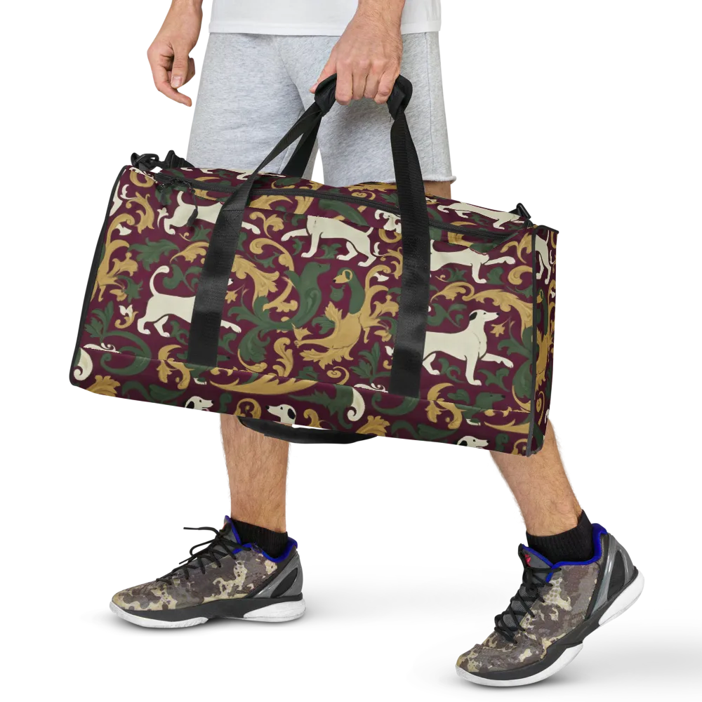 Acanthus Hounds on Duffle Bag — Front