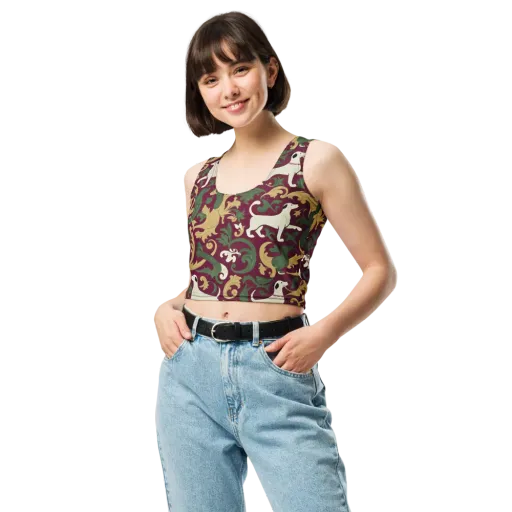 Acanthus Hounds on a Crop Top