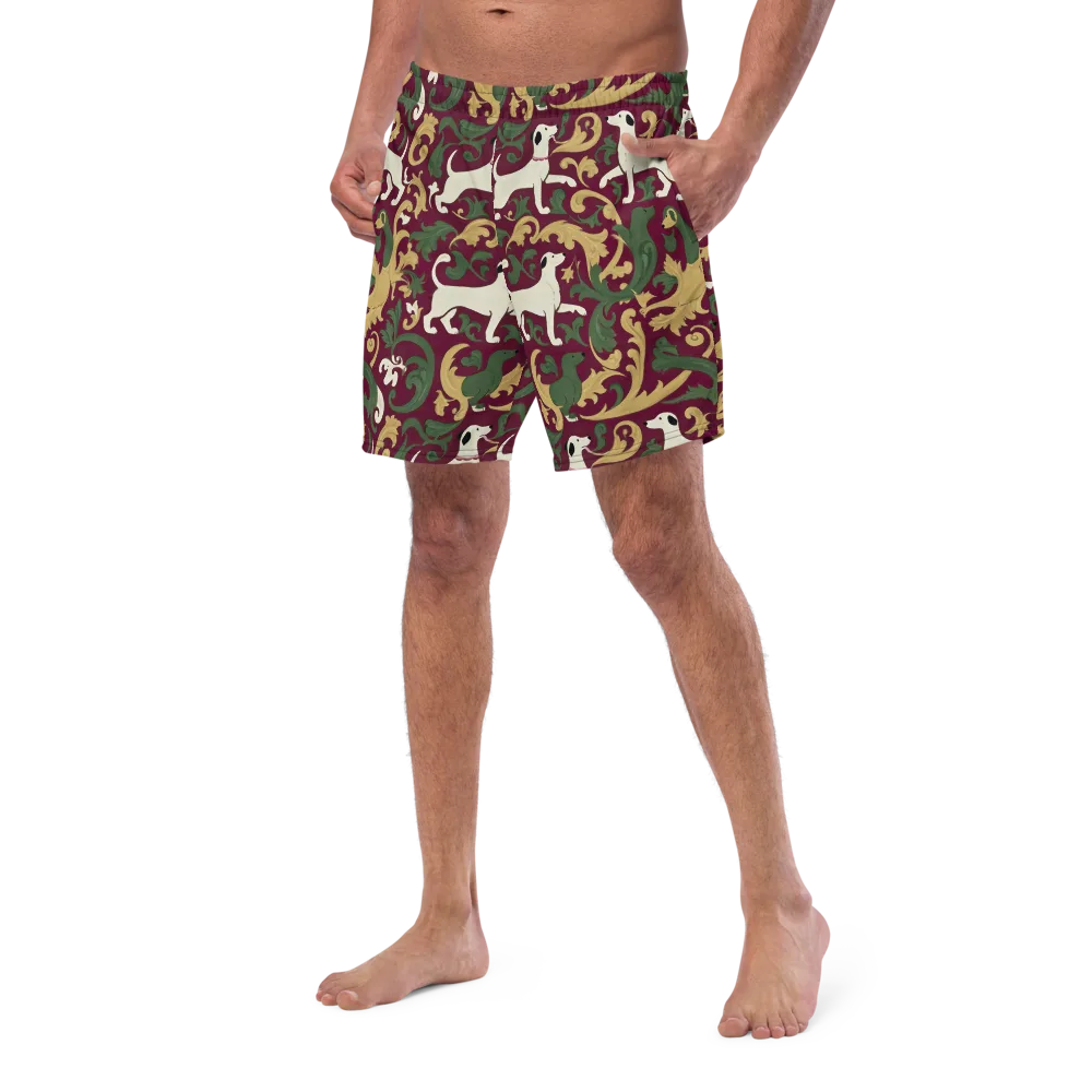 Acanthus Hounds on Swim Trunks — Left Front