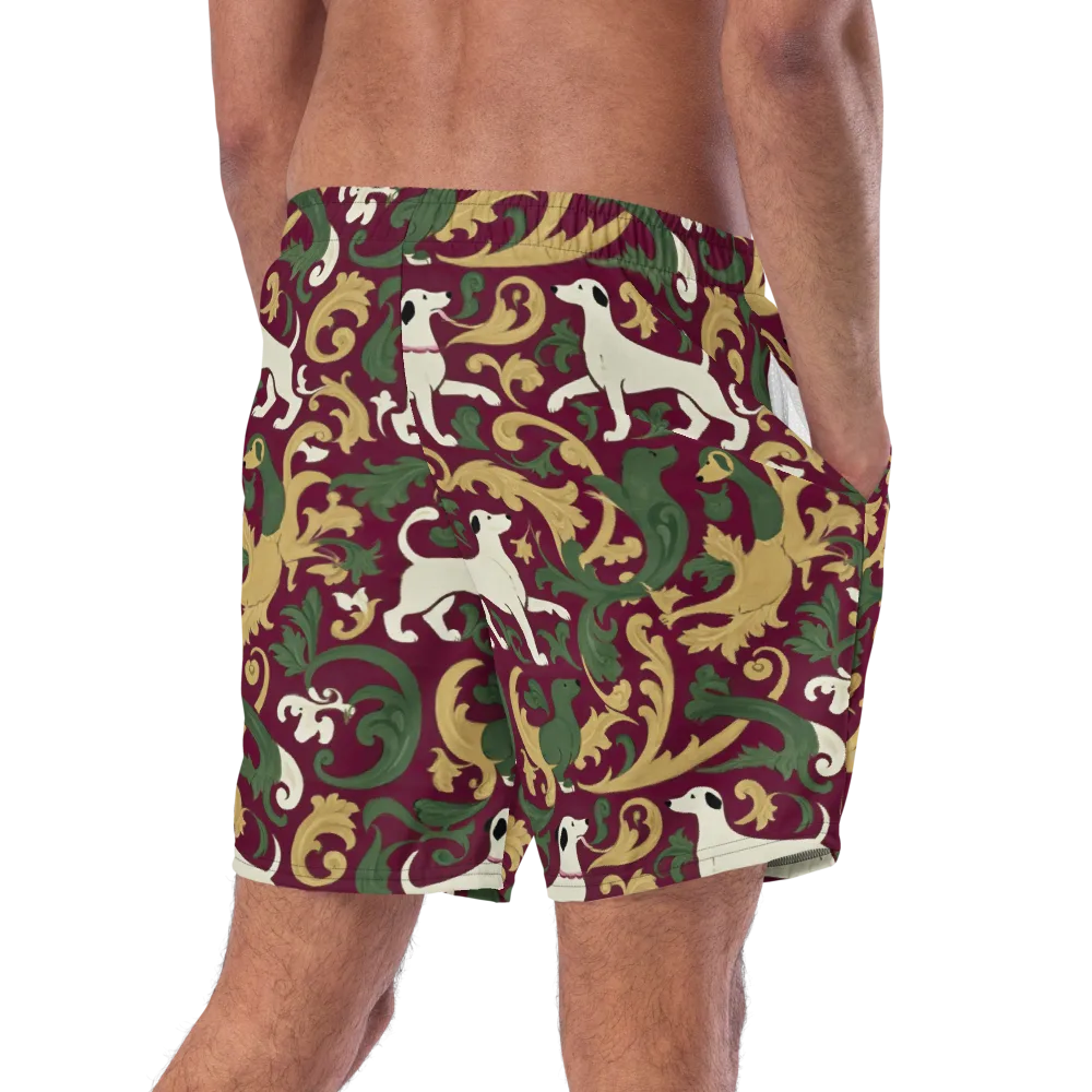 Acanthus Hounds on Swim Trunks — Right Back