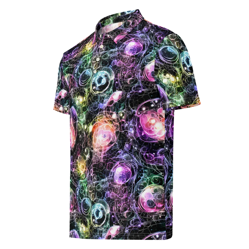 Cosmic Glass on Men's Slim Fit Polo Shirt — Left Front