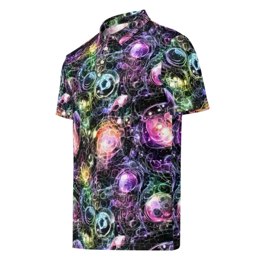 Cosmic Glass on a Men's Slim Fit Polo Shirt