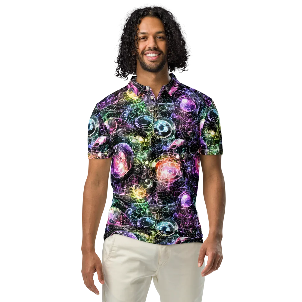 Cosmic Glass on Men's Slim Fit Polo Shirt — Front
