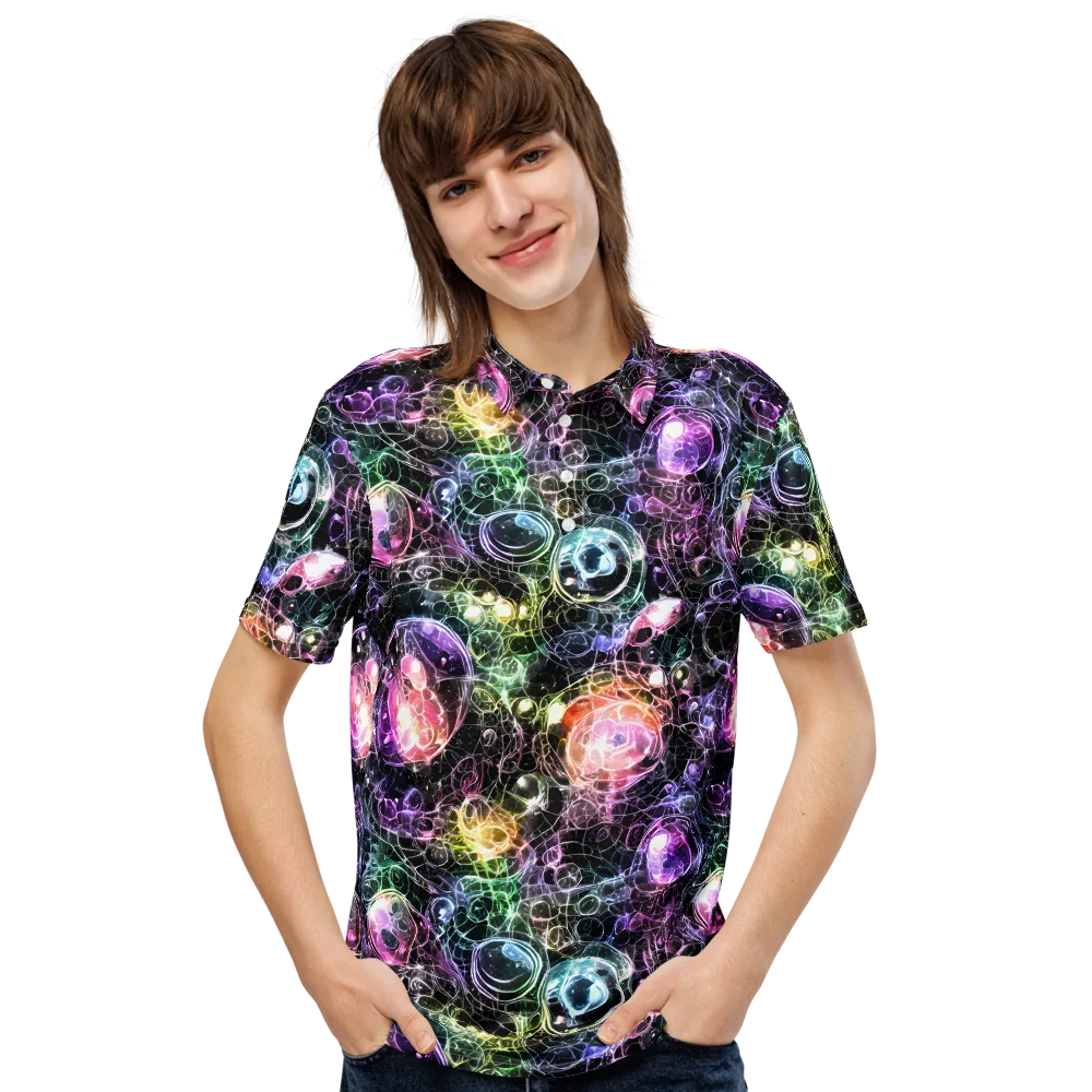 Cosmic Glass on Men's Slim Fit Polo Shirt — Front