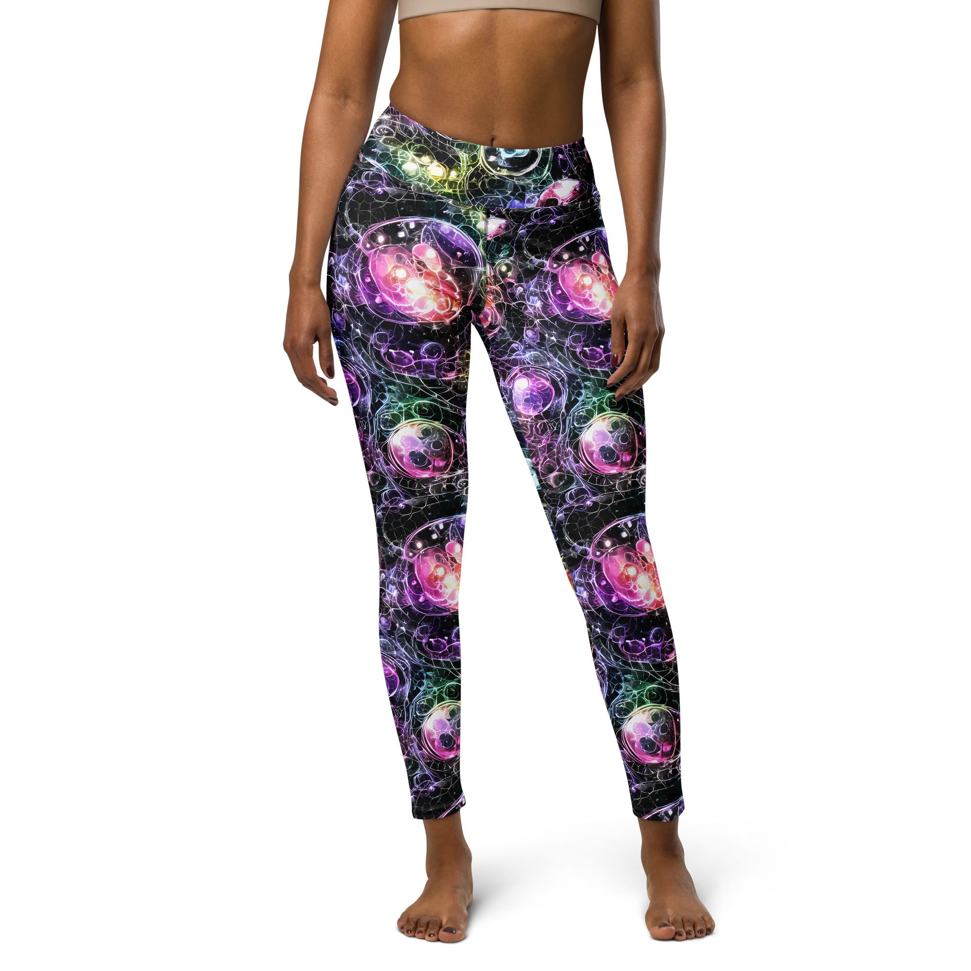Cosmic Glass on Yoga Leggings — Front