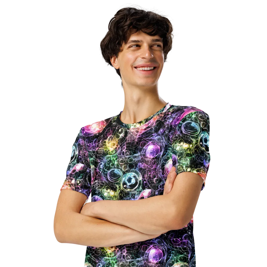 Cosmic Glass on Men's Crew Neck T-Shirt — Left Front