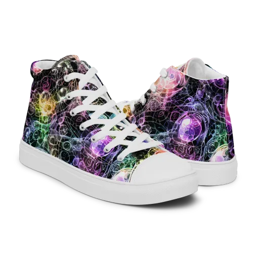 Cosmic Glass on a Men's High Top Canvas Shoes