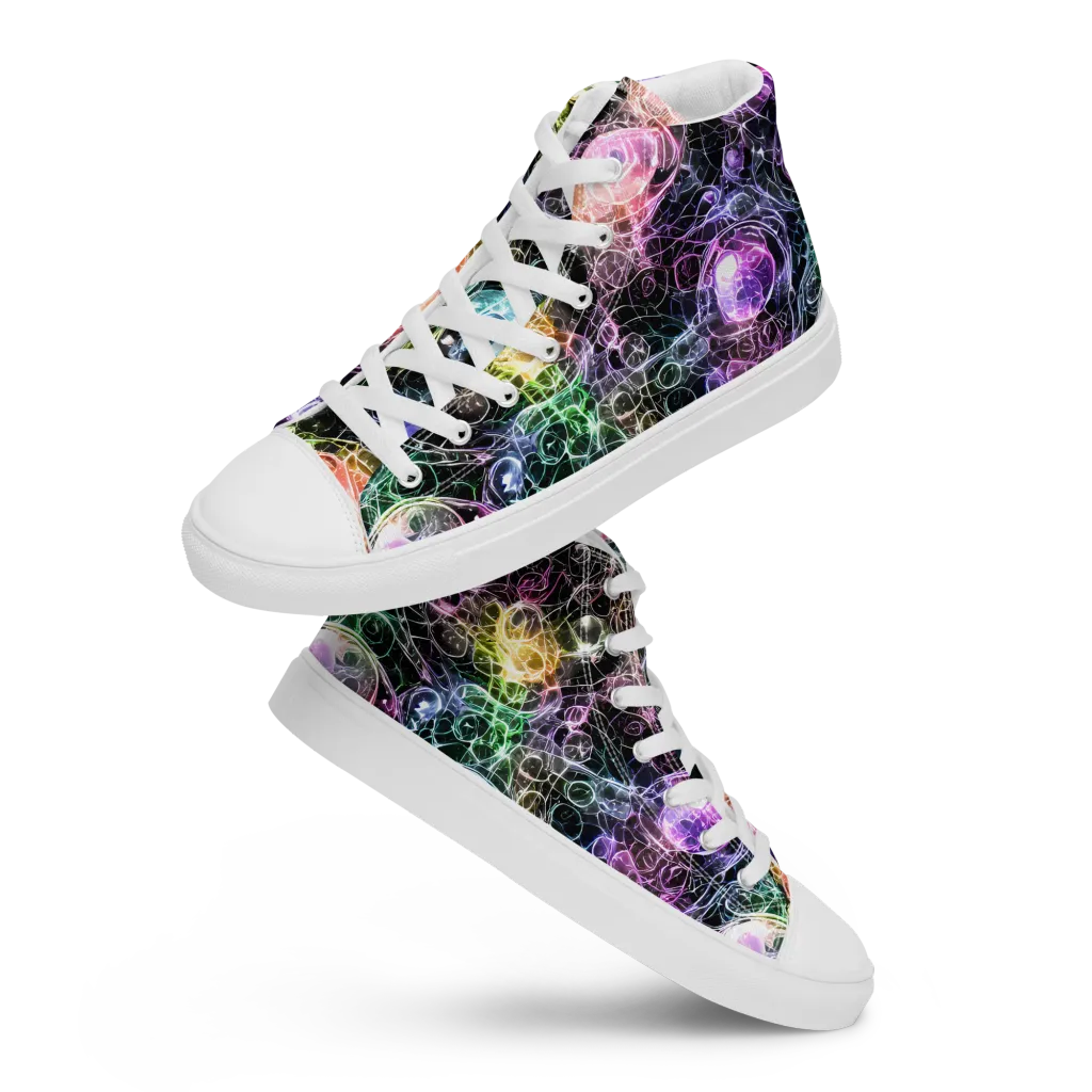 Cosmic Glass on Men's High Top Canvas Shoes — Front