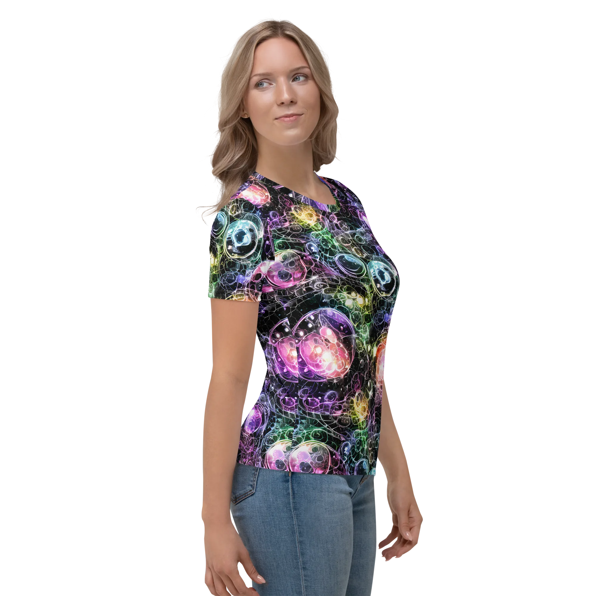 Cosmic Glass on Women's Crew Neck T-Shirt — Right