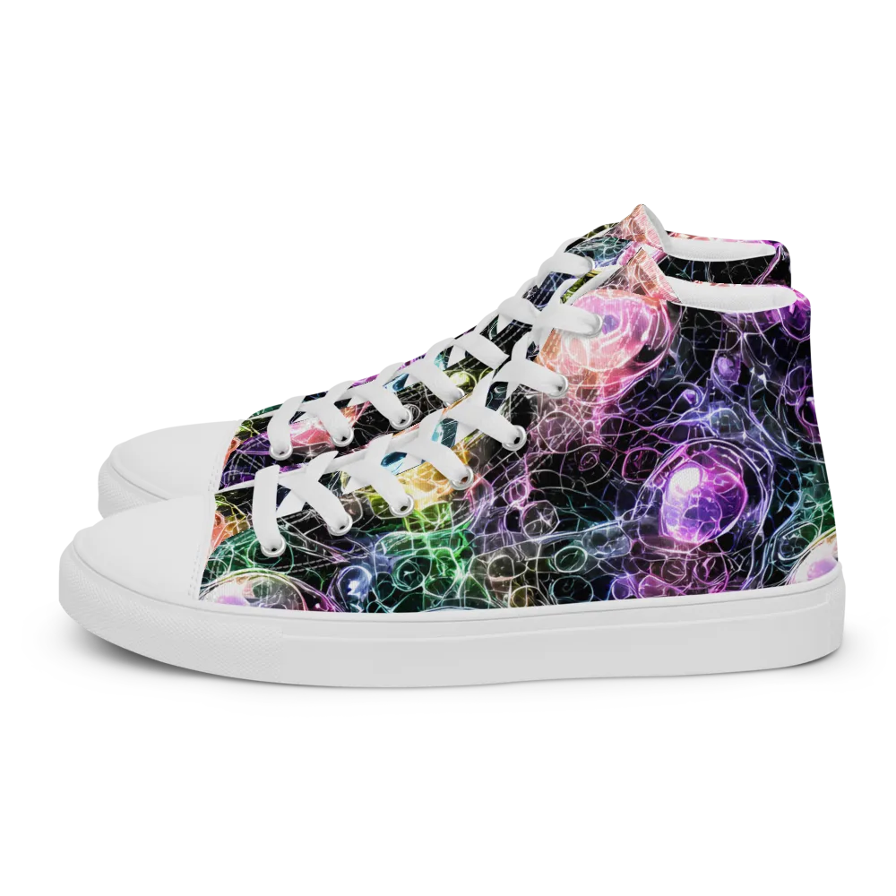 Cosmic Glass on Women's High Top Canvas Shoes — Left