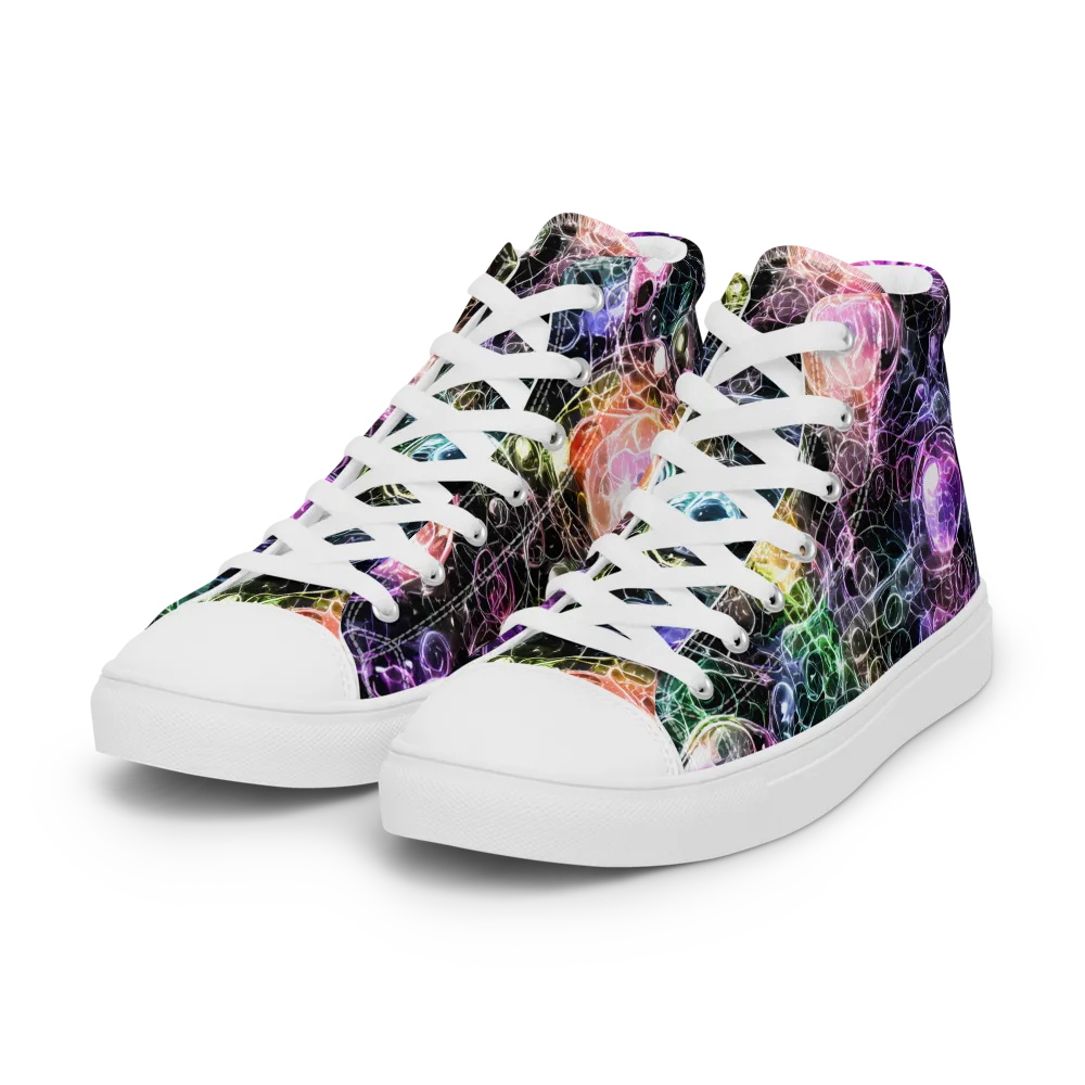 Cosmic Glass on Women's High Top Canvas Shoes — Left Front