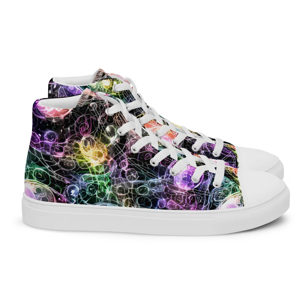 Cosmic Glass on Women's High Top Canvas Shoes — Right