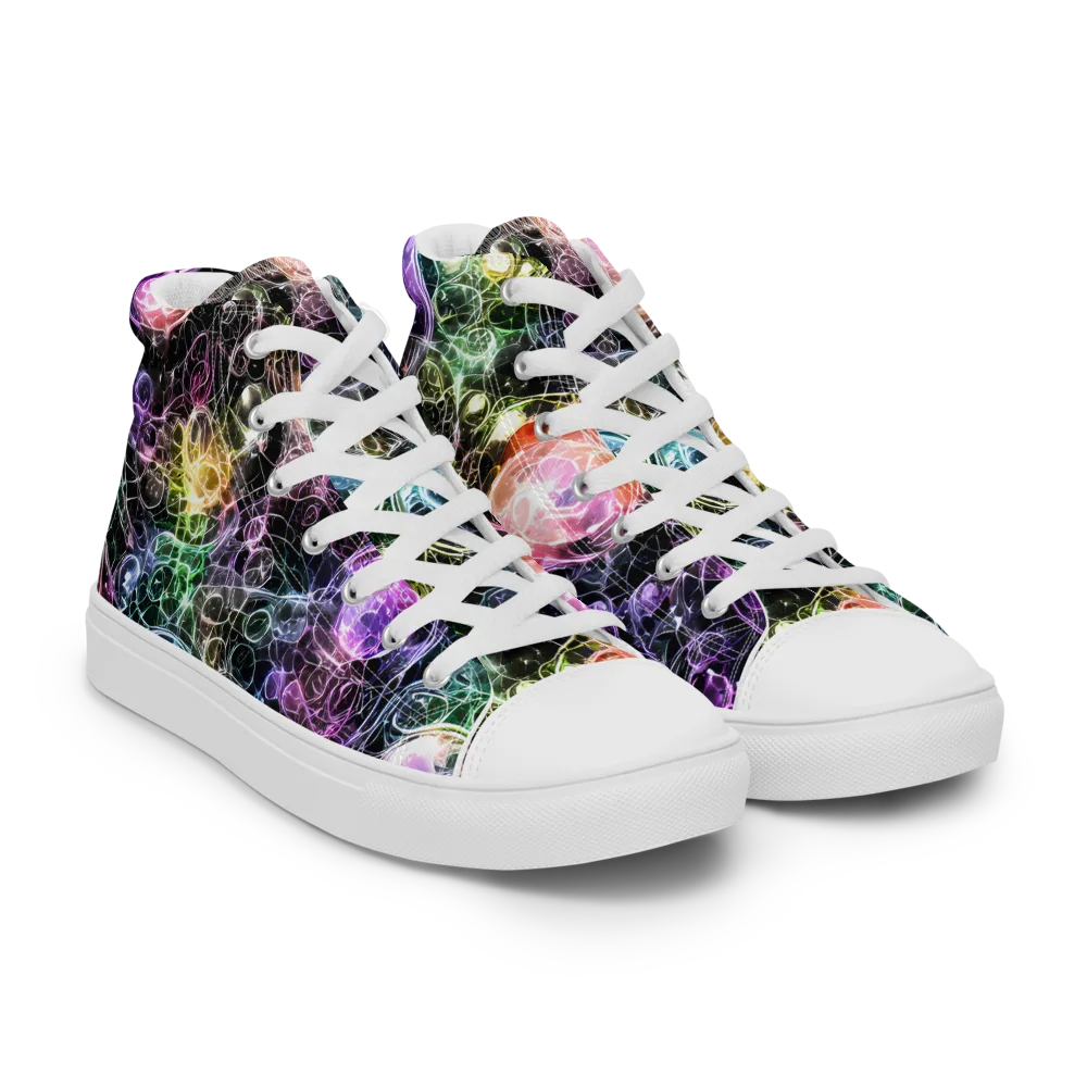 Cosmic Glass on Women's High Top Canvas Shoes — Right Front