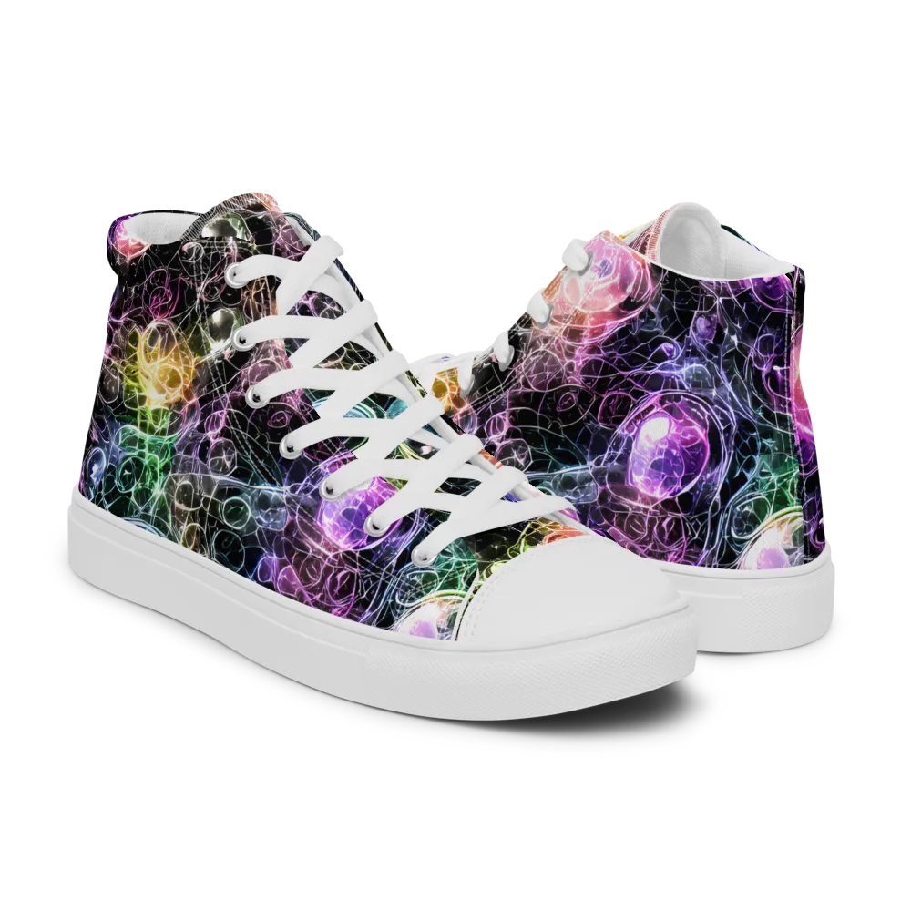 Cosmic Glass on Women's High Top Canvas Shoes — Right