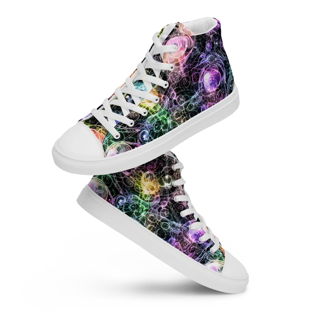 Cosmic Glass on Women's High Top Canvas Shoes — Front