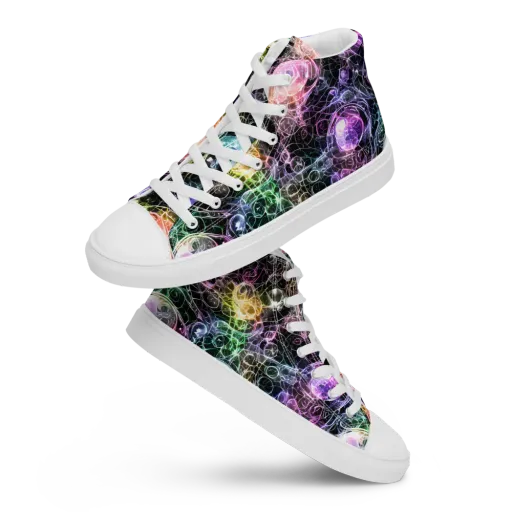 Cosmic Glass on a Women's High Top Canvas Shoes