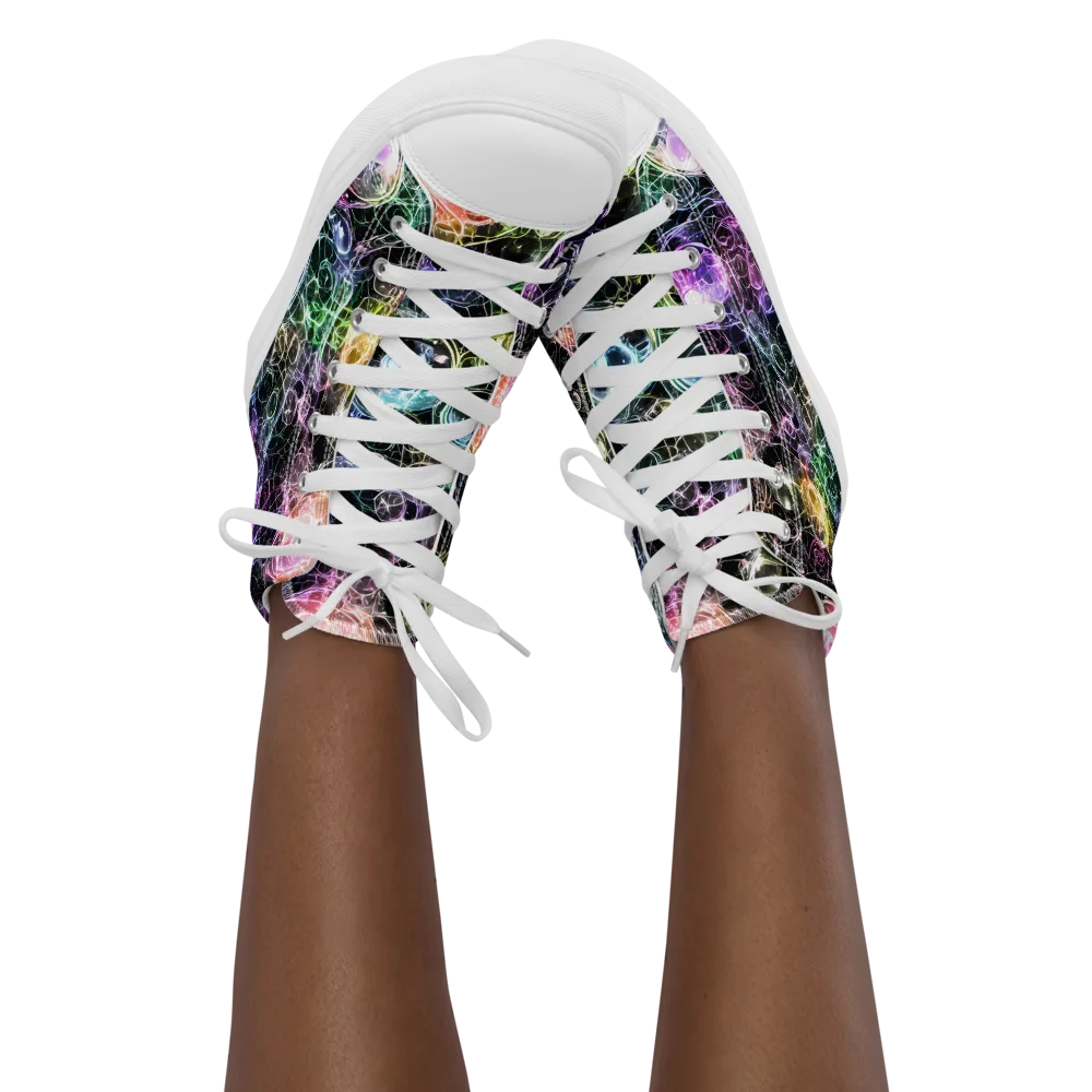 Cosmic Glass on Women's High Top Canvas Shoes — Front