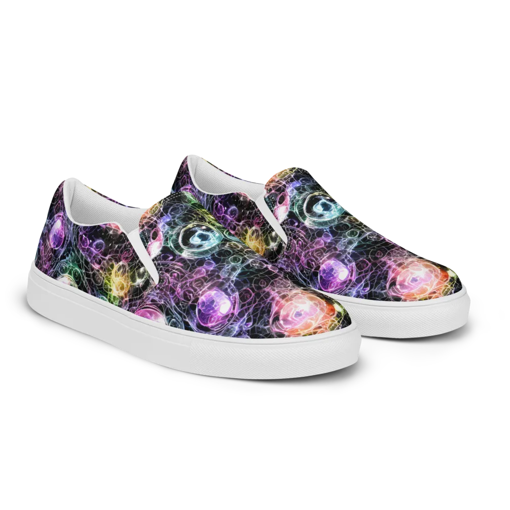 Cosmic Glass on Men's Slip-On Canvas Shoes — Right Front