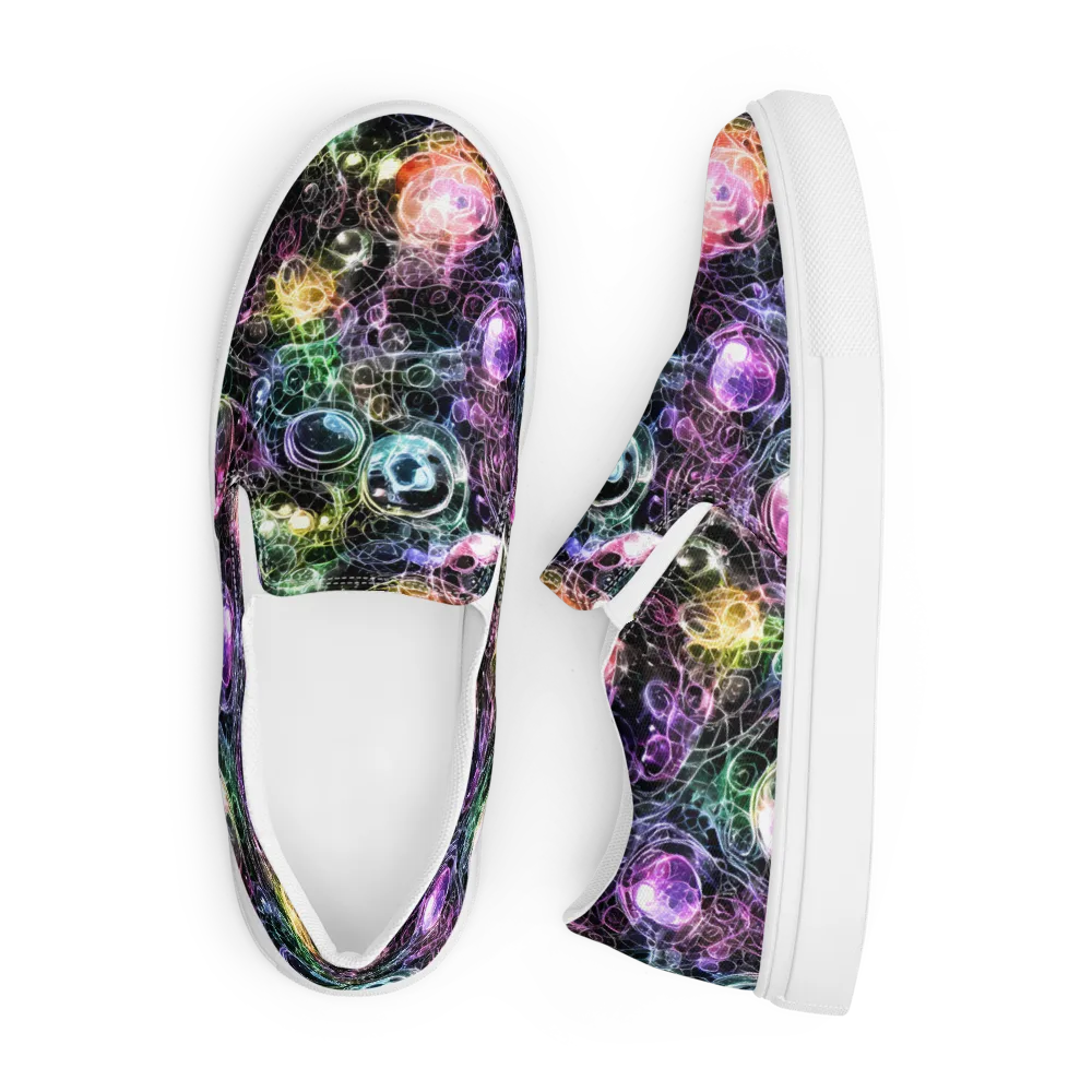Cosmic Glass on Men's Slip-On Canvas Shoes — Front