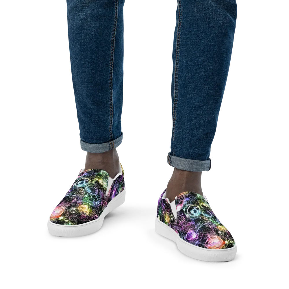 Cosmic Glass on Men's Slip-On Canvas Shoes — Front
