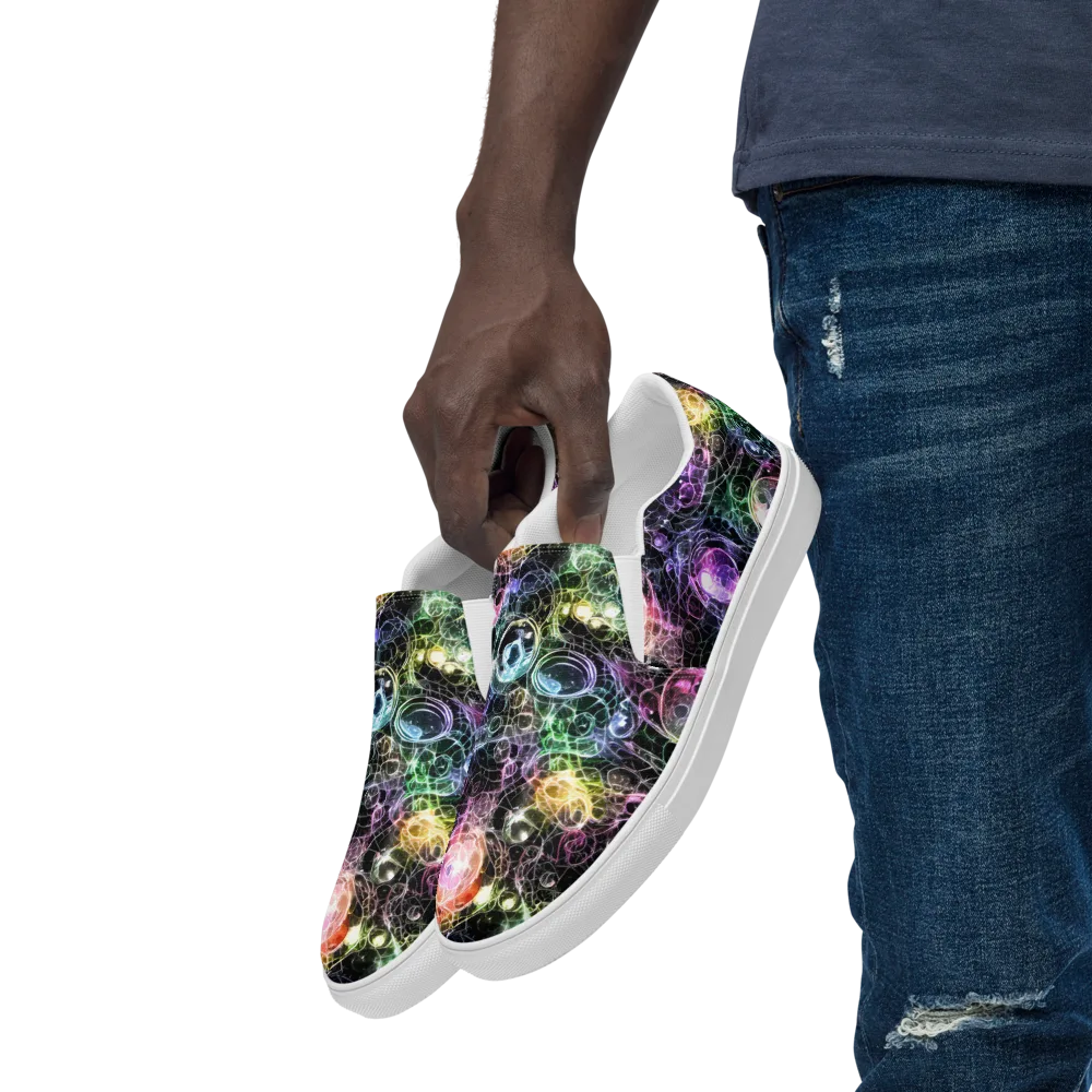 Cosmic Glass on Men's Slip-On Canvas Shoes — Left Front