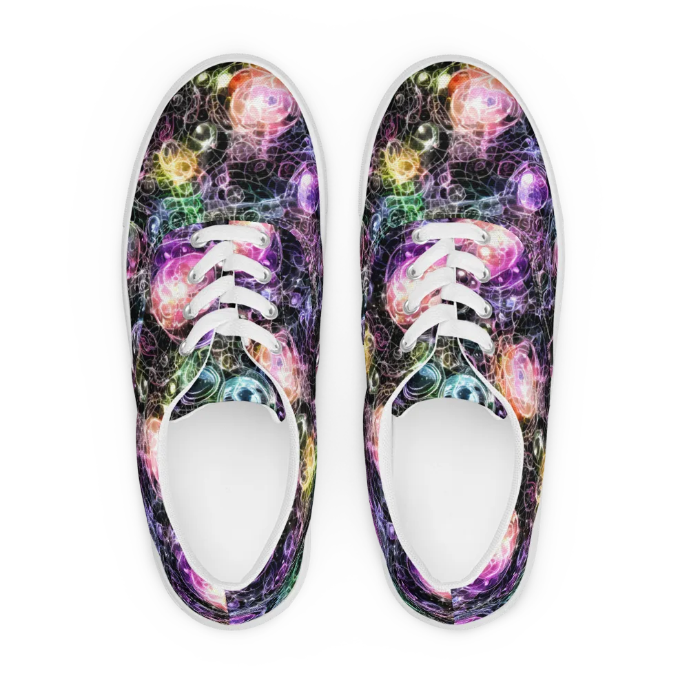 Cosmic Glass on Men's Lace-Up Canvas Shoes — Front