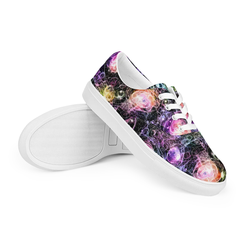 Cosmic Glass on Men's Lace-Up Canvas Shoes — Right Front