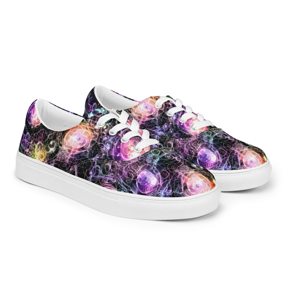 Cosmic Glass on Men's Lace-Up Canvas Shoes — Right Front