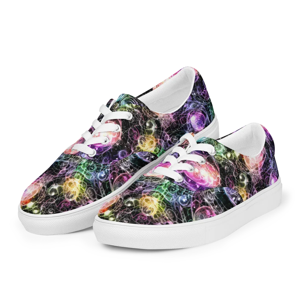 Cosmic Glass on Men's Lace-Up Canvas Shoes — Left Front