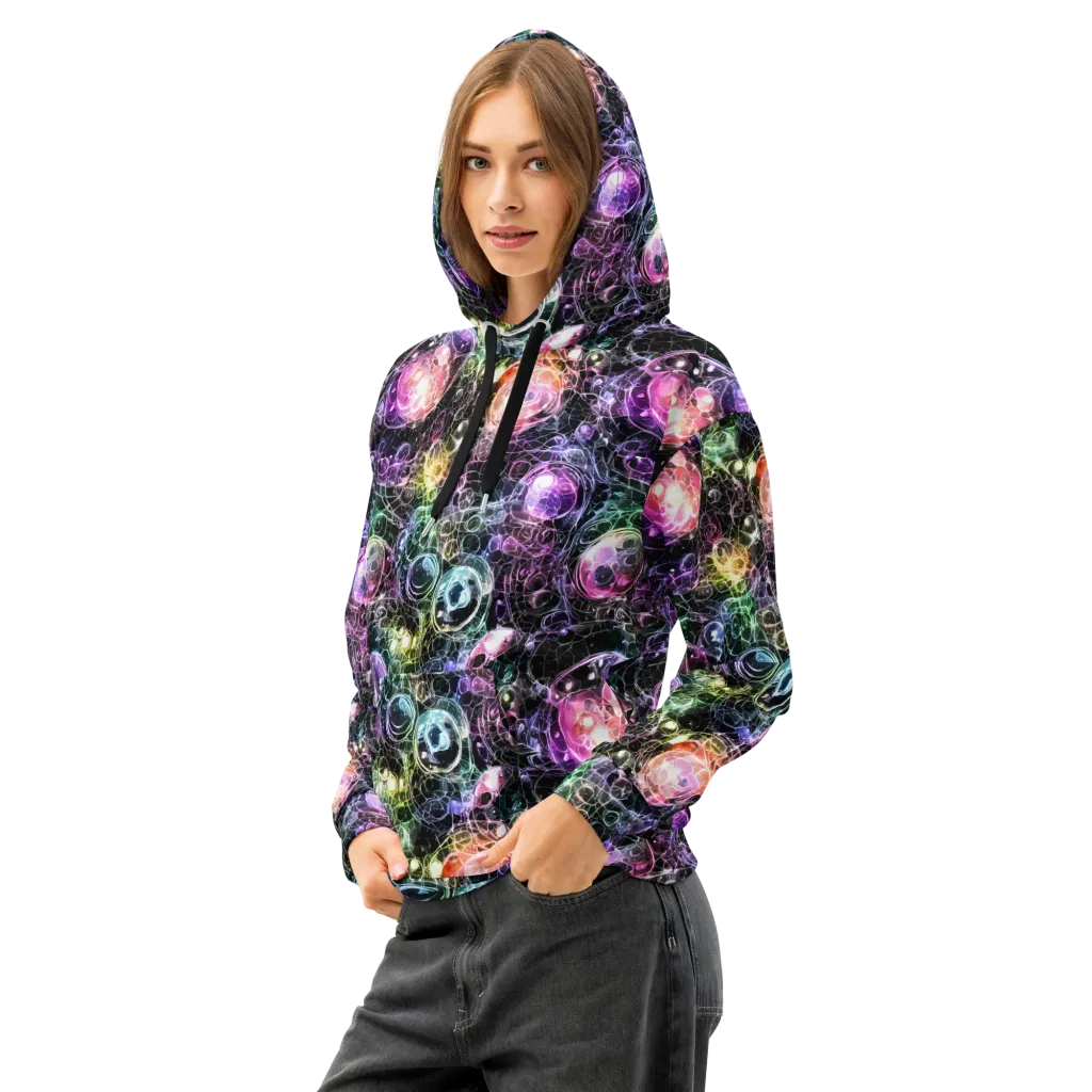 Cosmic Glass on Cotton Hoodie — Left Front