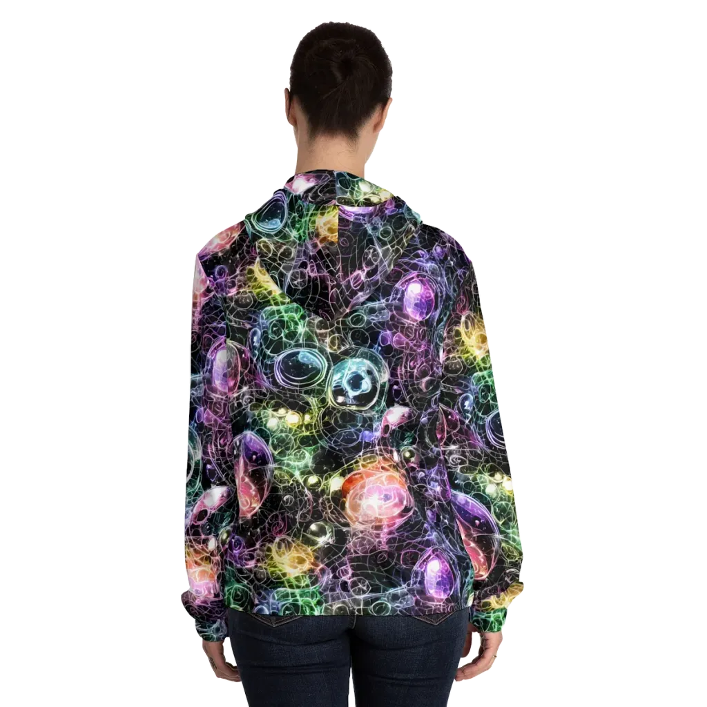 Cosmic Glass on Women's Full-Zip Hoodie — Back On Person