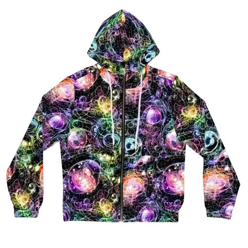 Cosmic Glass on a Women's Full-Zip Hoodie
