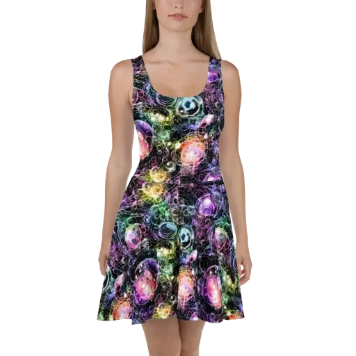 Cosmic Glass on a Skater Dress