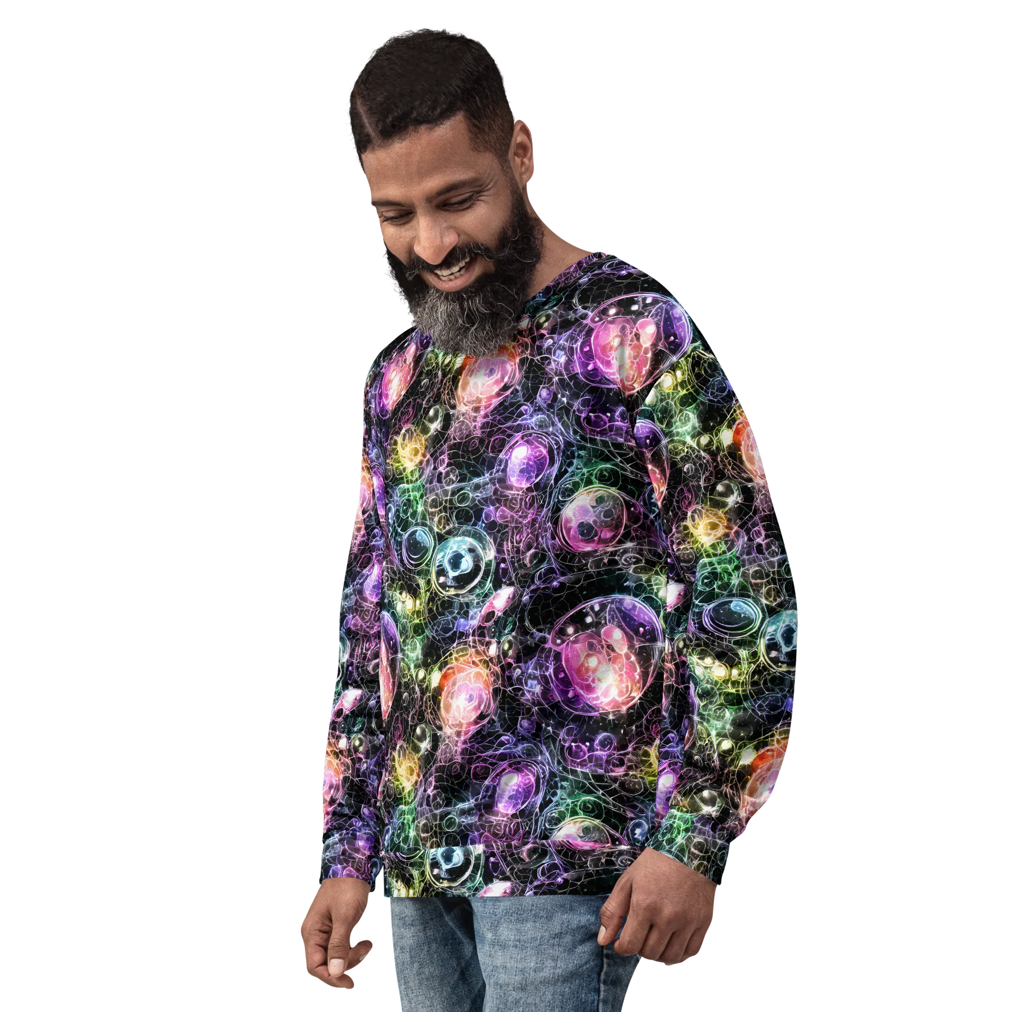 Cosmic Glass on Sweatshirt — Left Front