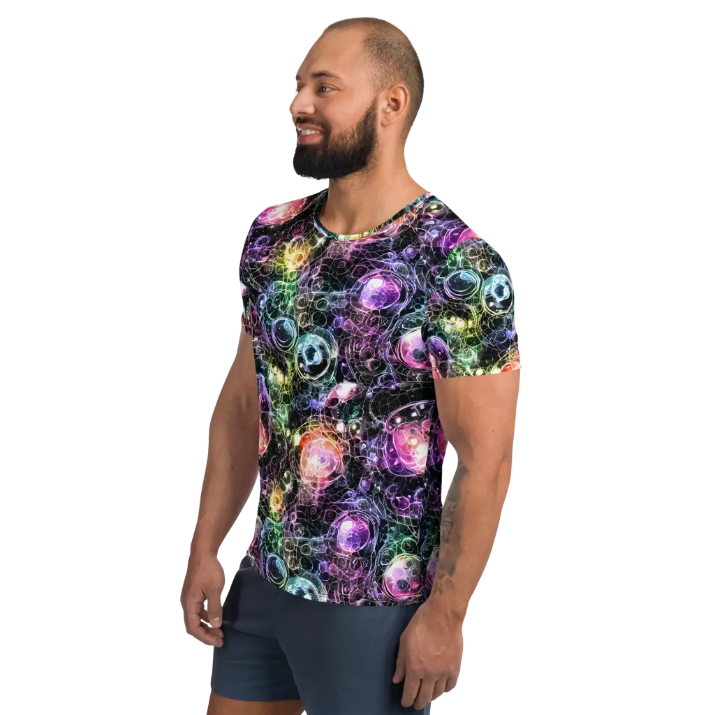 Cosmic Glass on Men's Athletic T-Shirt — Left