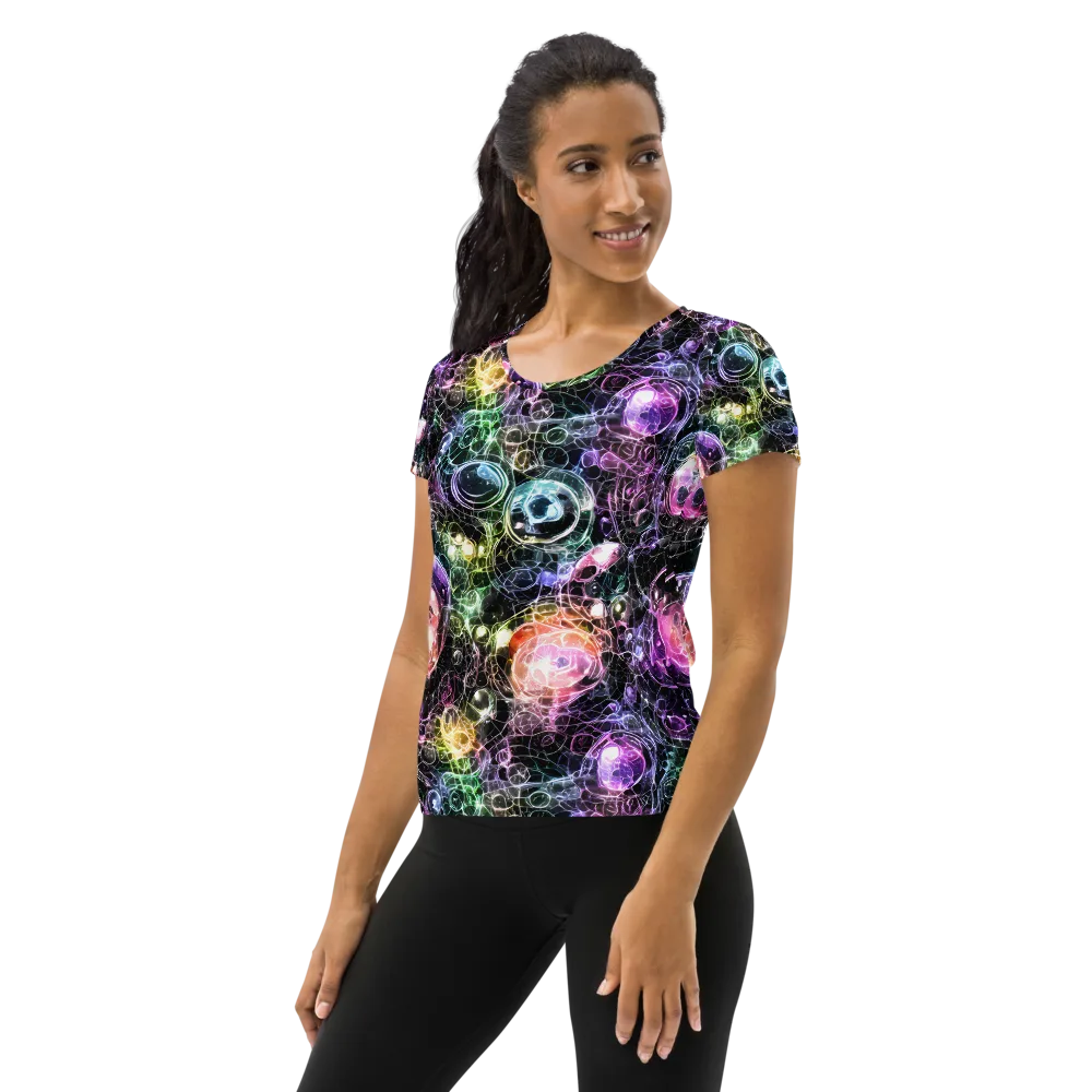 Cosmic Glass on Women's Athletic T-Shirt — Left