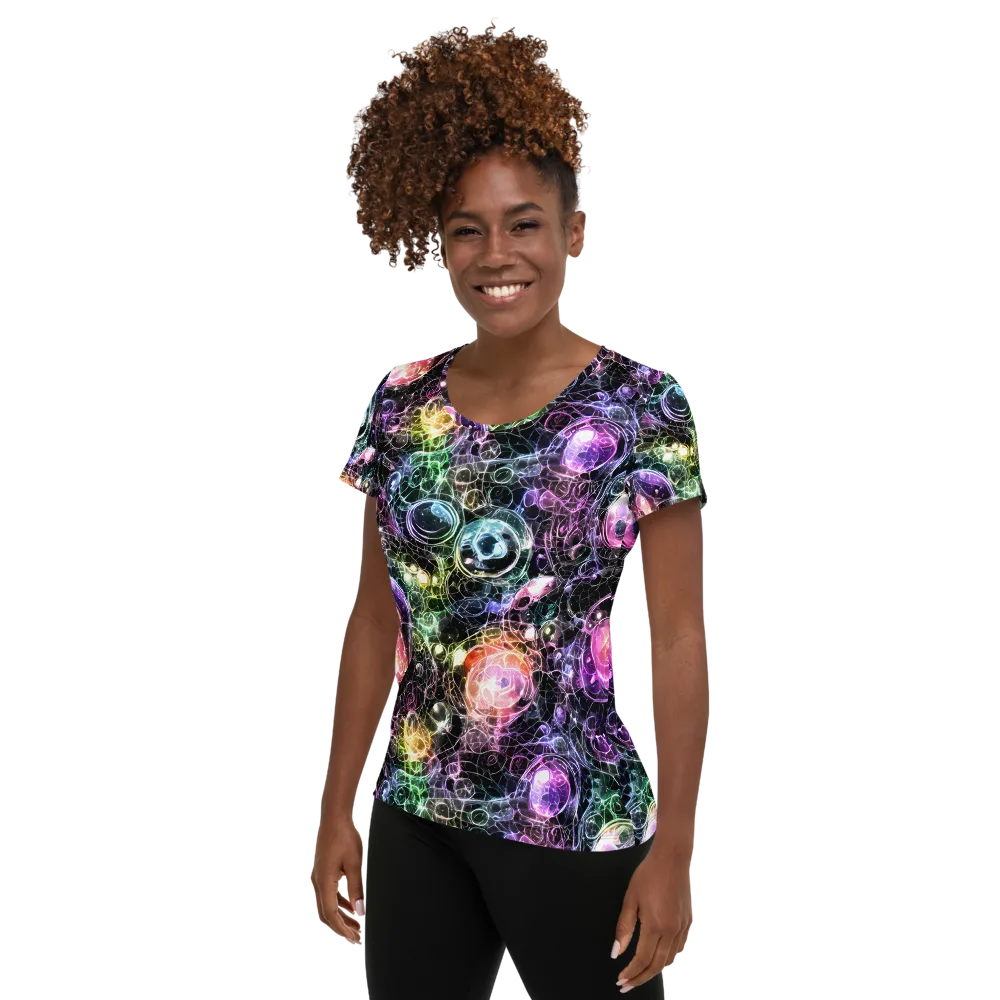 Cosmic Glass on Women's Athletic T-Shirt — Left