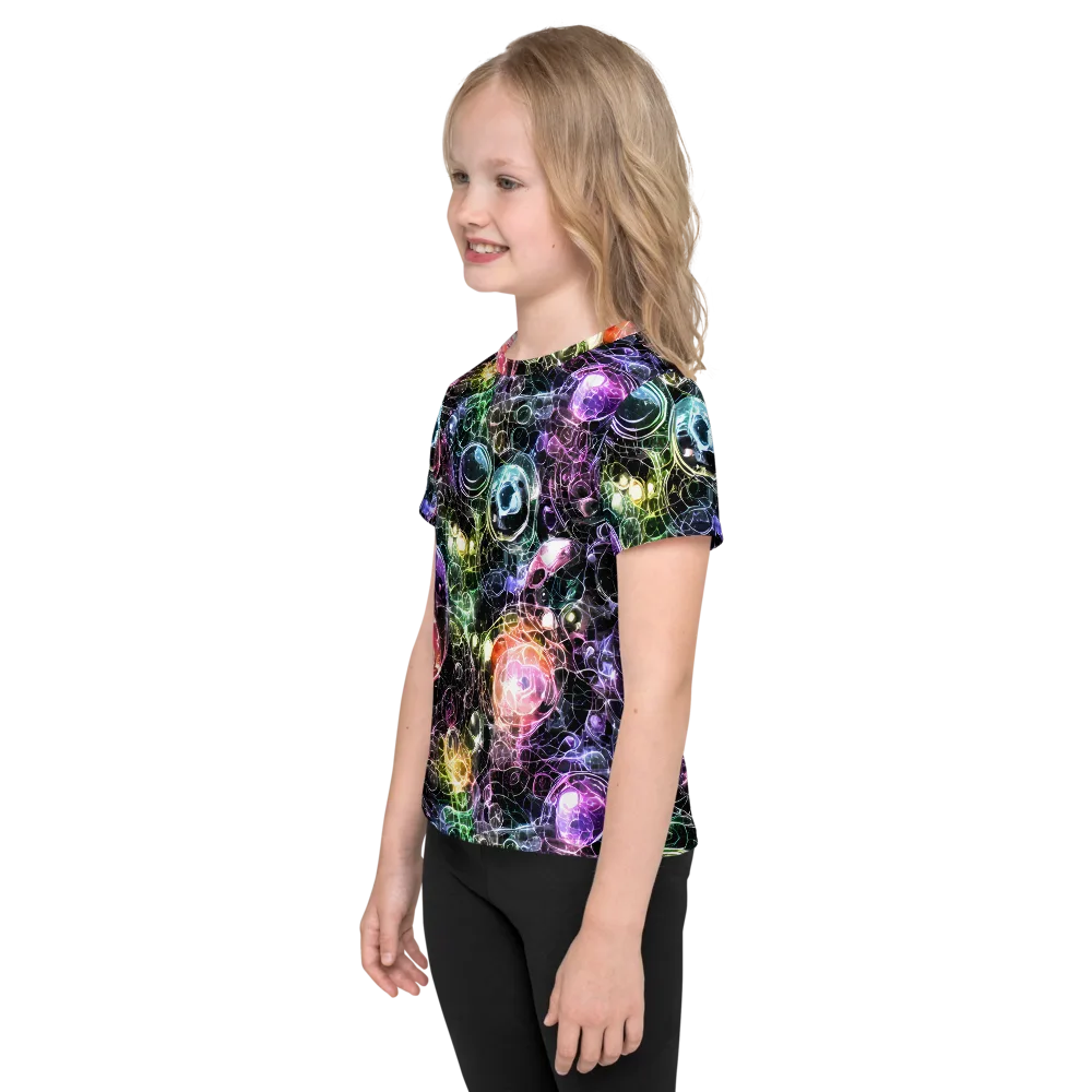 Cosmic Glass on Kids Crew Neck T-Shirt — Left