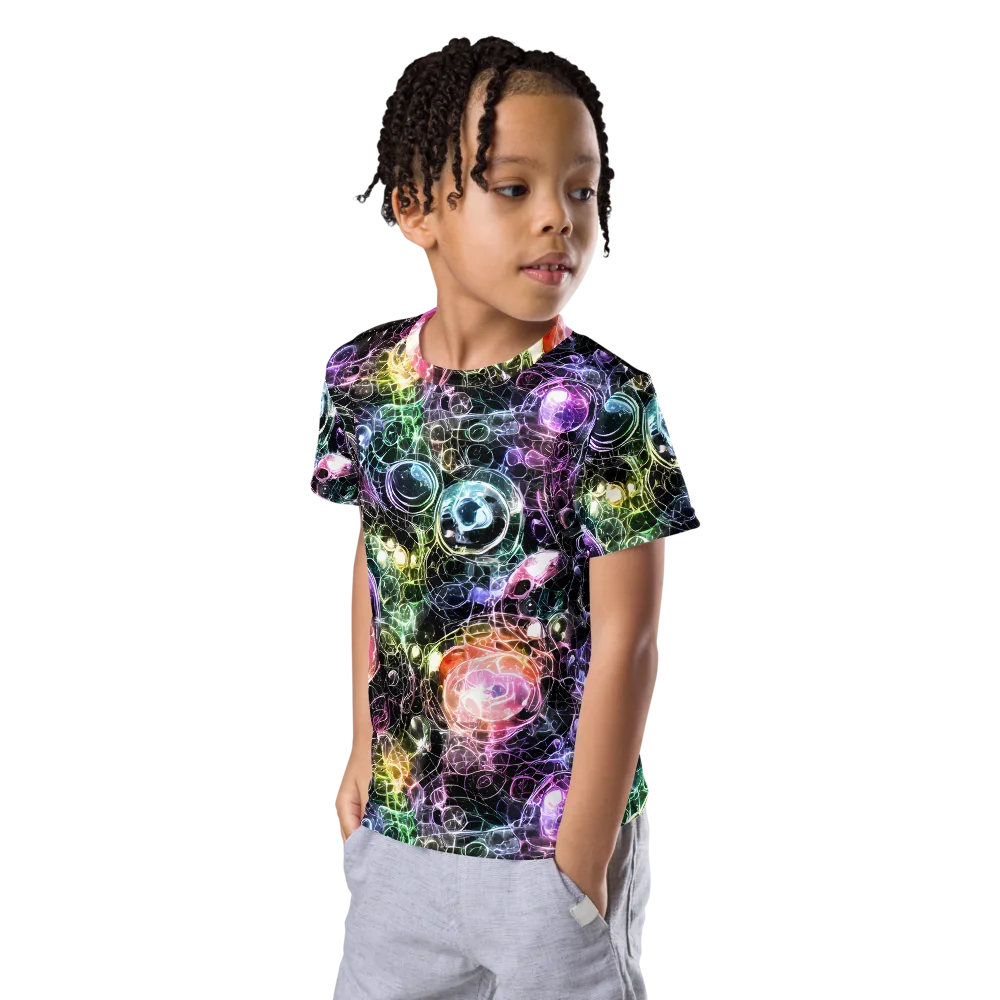 Cosmic Glass on Kids Crew Neck T-Shirt — Left Front