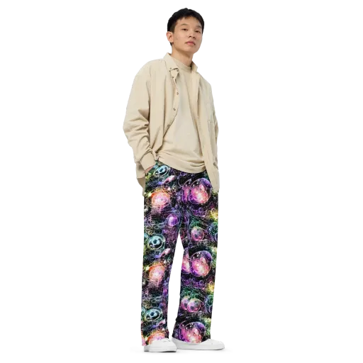 Cosmic Glass on a Wide-Leg Pants