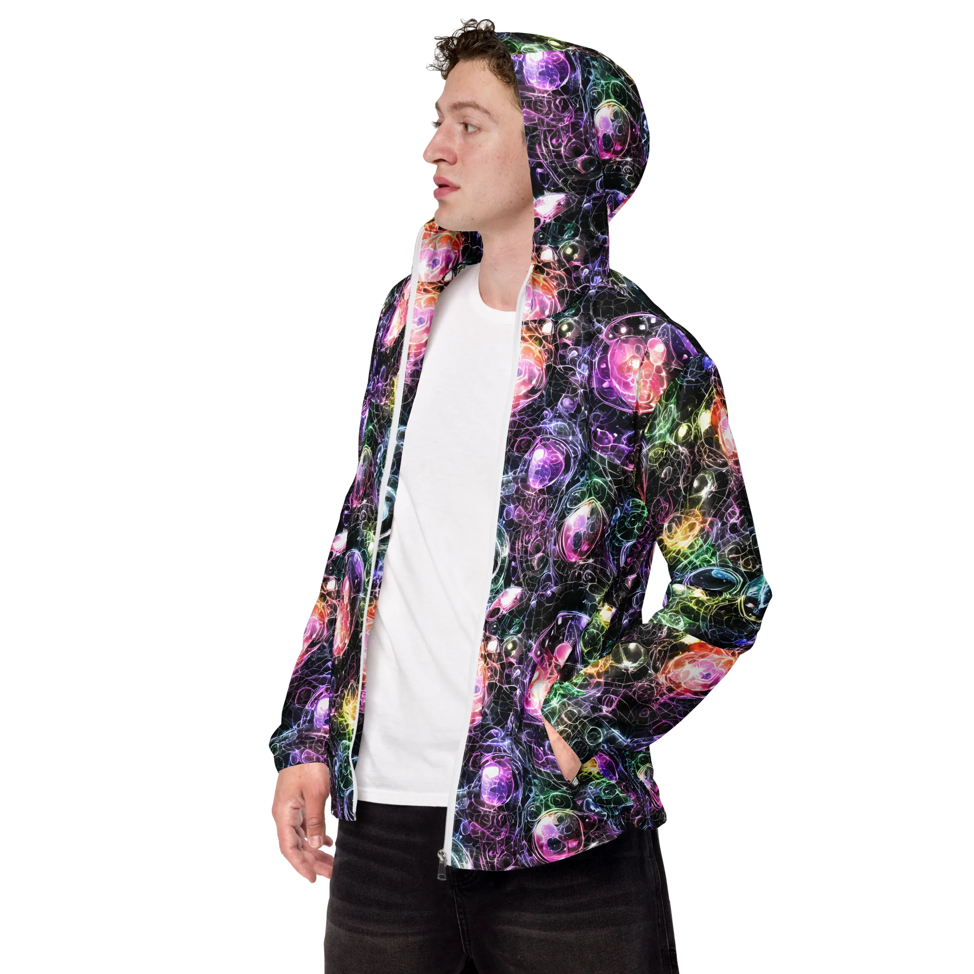 Cosmic Glass on Men's Windbreaker — Left Front