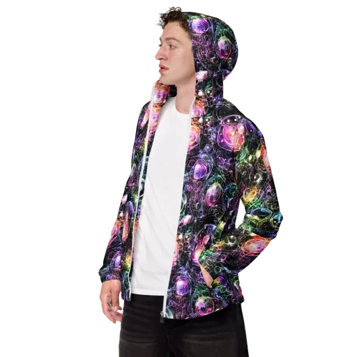 Cosmic Glass on a Men's Windbreaker