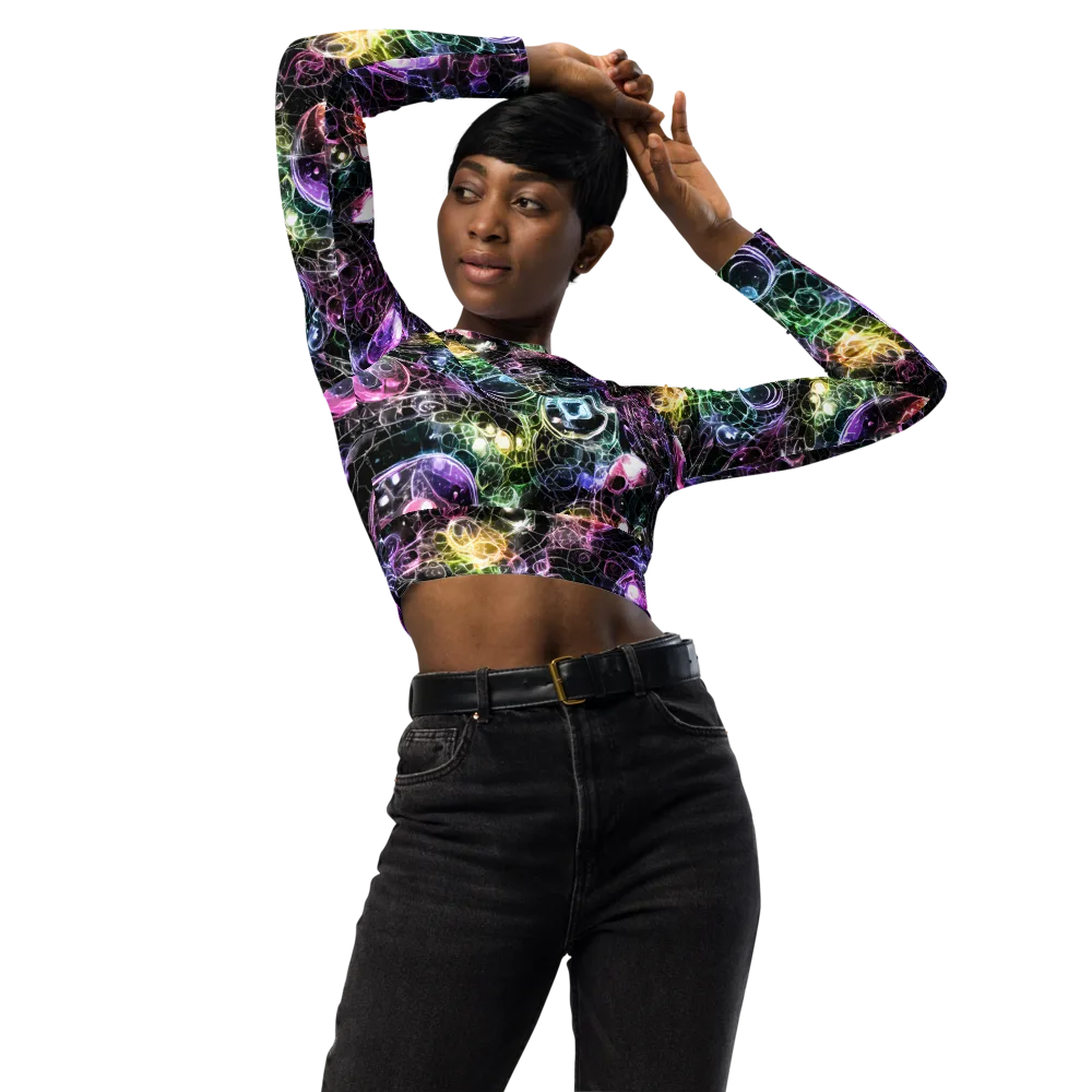 Cosmic Glass on Long Sleeve Crop Top — Front